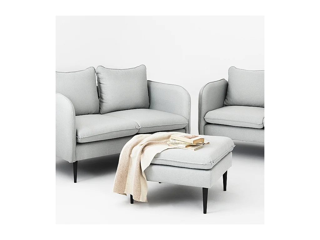 Bank 89x145x90 cm Platina Grijs Posh Zwart