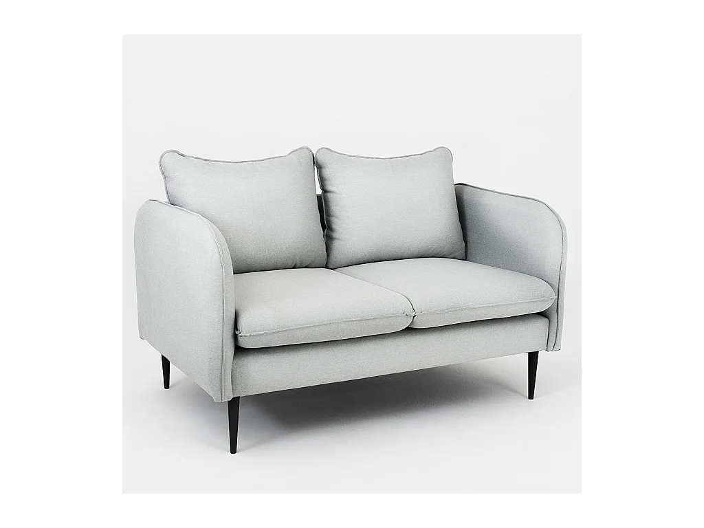 Bank 89x145x90 cm Platina Grijs Posh Zwart