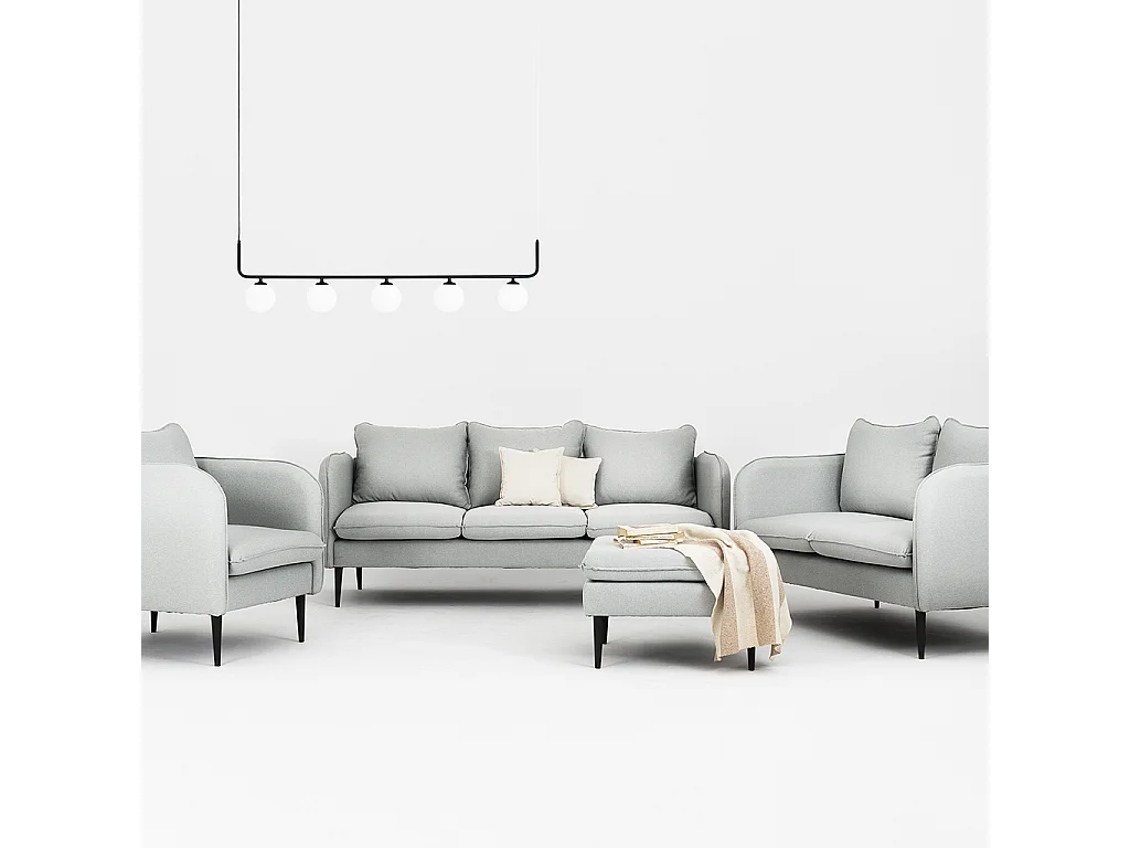 Sofá 89x145x90 cm Gris Platino Posh Negro