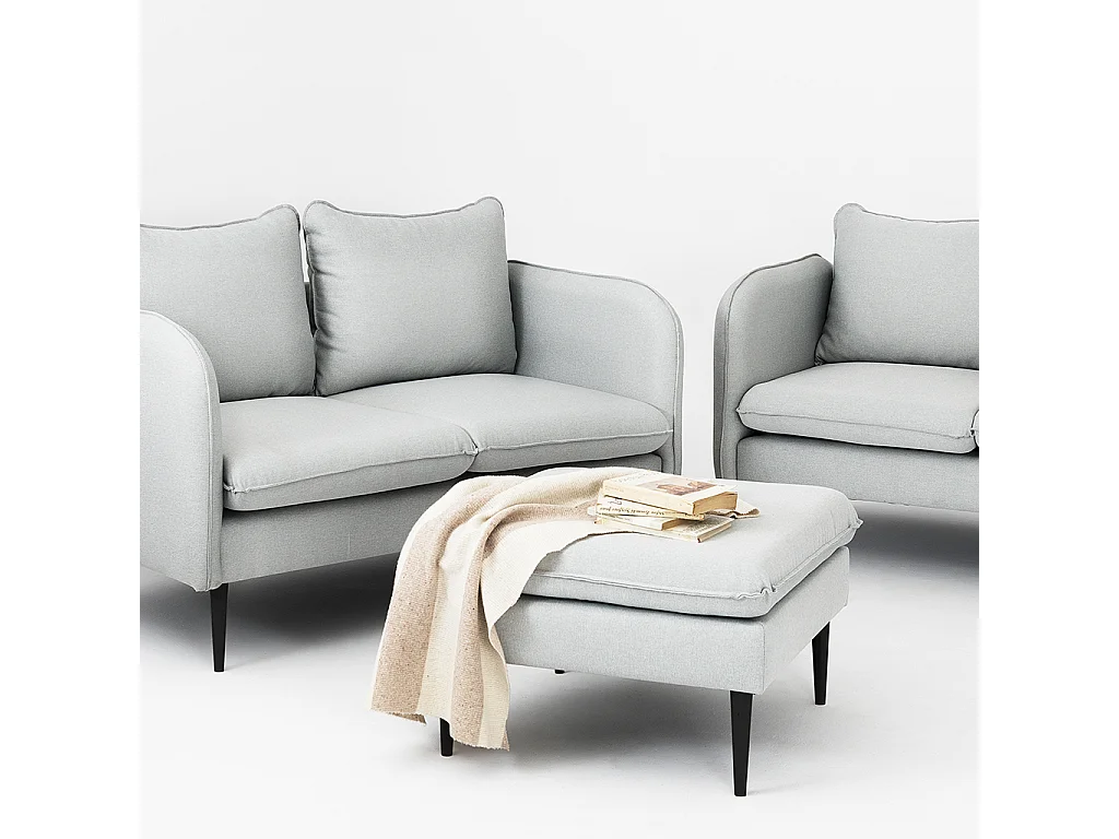 Sofá 89x145x90 cm Gris Platino Posh Negro