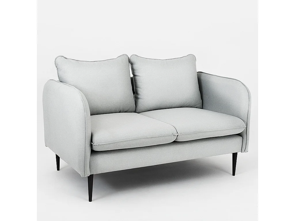 Sofá 89x145x90 cm Gris Platino Posh Negro