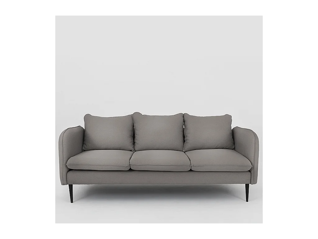 Sofa 0,89x2,05x0,9 m schwarz POSH BLACK 3-Sitzer