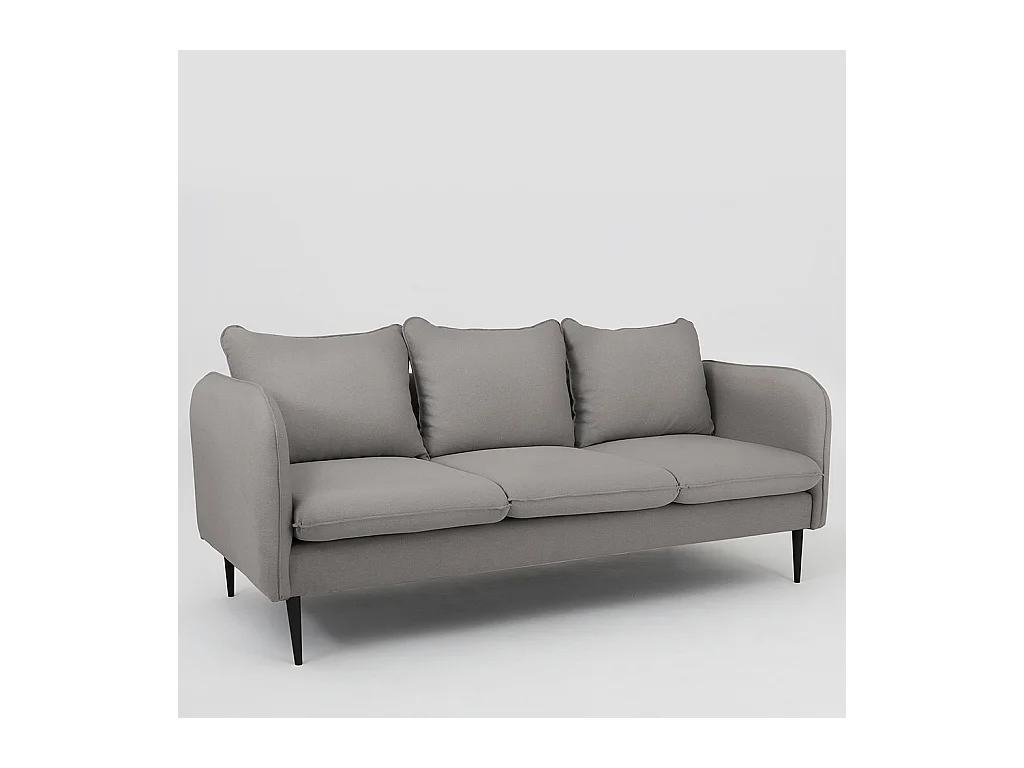 Sofa 0,89x2,05x0,9 m schwarz POSH BLACK 3-Sitzer