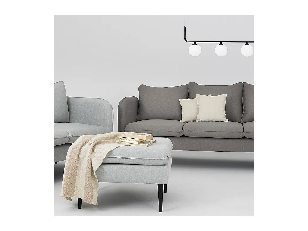 Sofa 0,89x2,05x0,9 m schwarz POSH BLACK 3-Sitzer