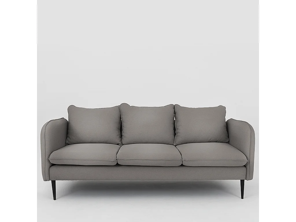 Bank 0,89x2,05x0,9 m zwart POSH BLACK 3-zits