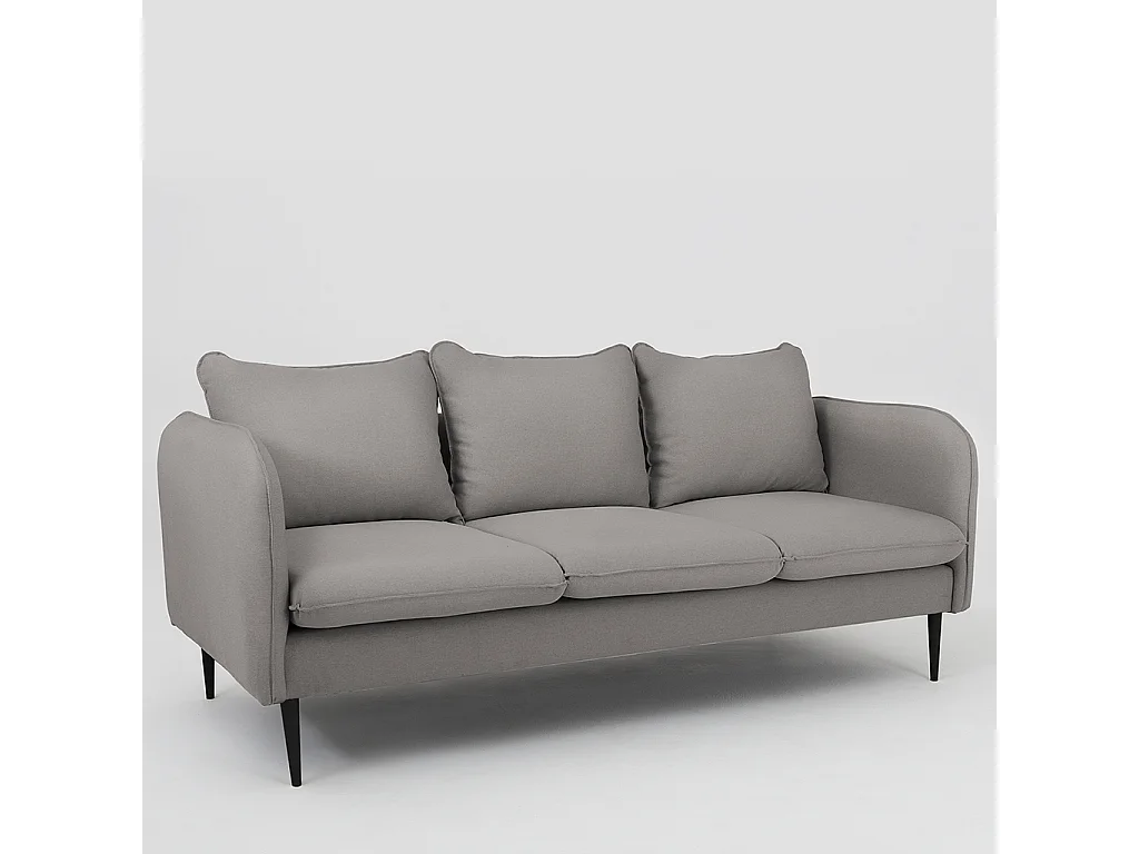 Bank 0,89x2,05x0,9 m zwart POSH BLACK 3-zits