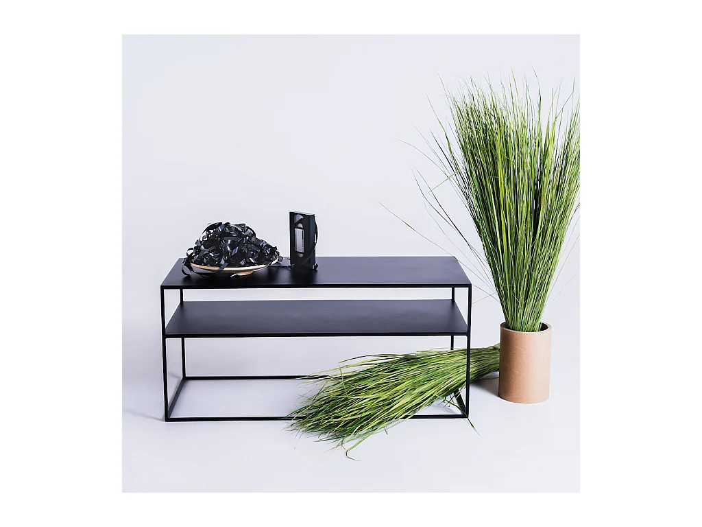 Table RTV 100x45x45 cm noir Tensio 2 étages métal