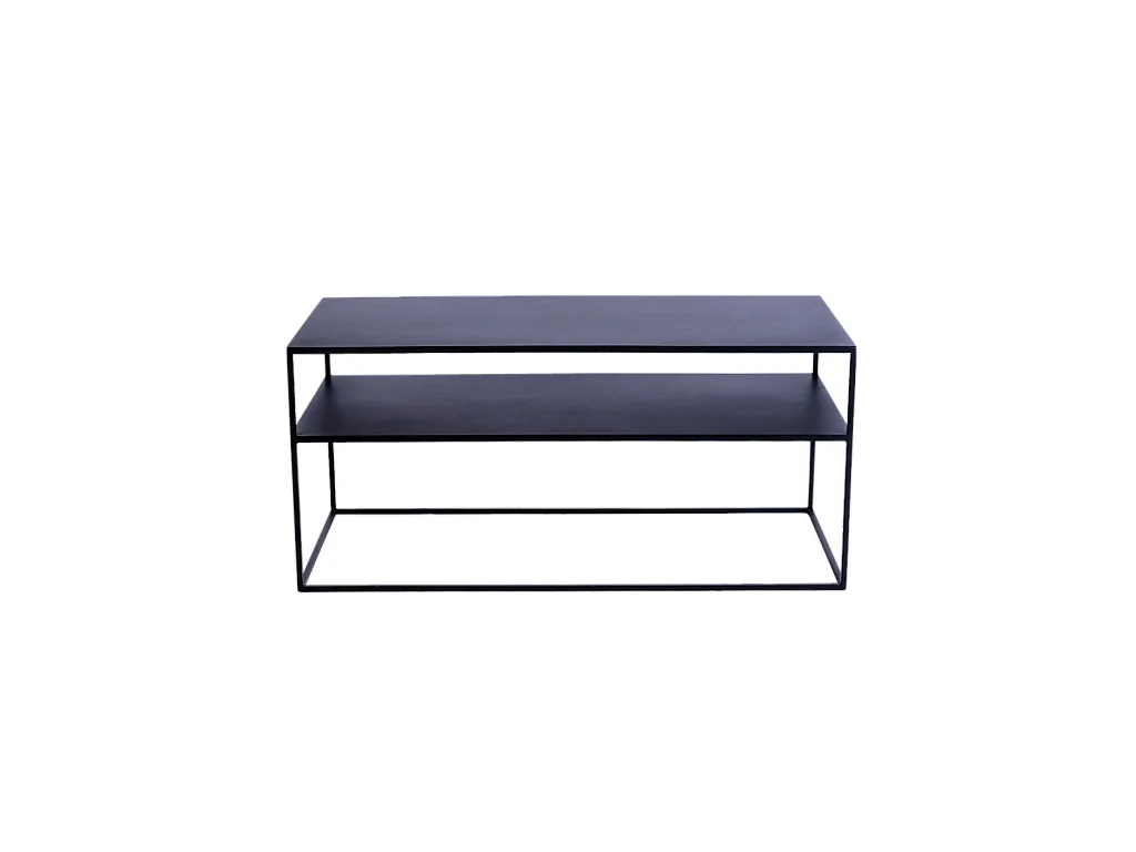 Table RTV 100x45x45 cm noir Tensio 2 étages métal