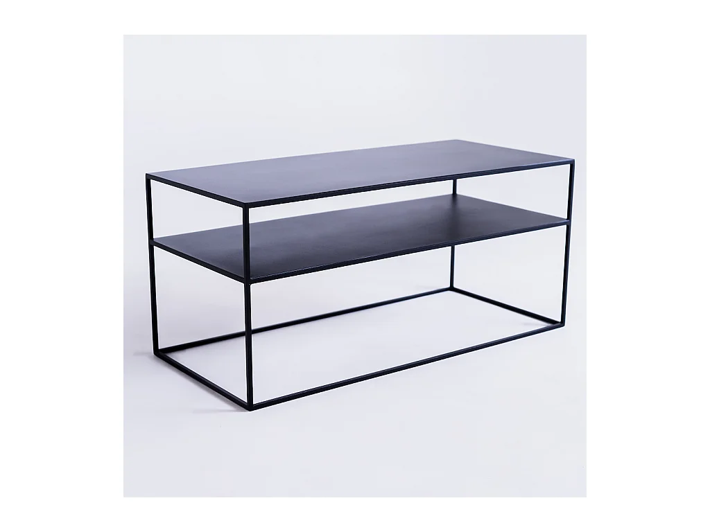 Table RTV 100x45x45 cm noir Tensio 2 étages métal