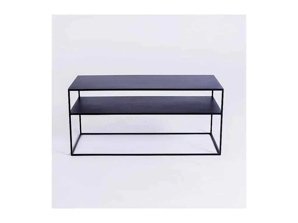 Table RTV 100x45x45 cm noir Tensio 2 étages métal