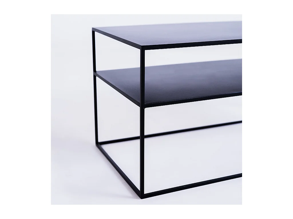 Table RTV 100x45x45 cm noir Tensio 2 étages métal