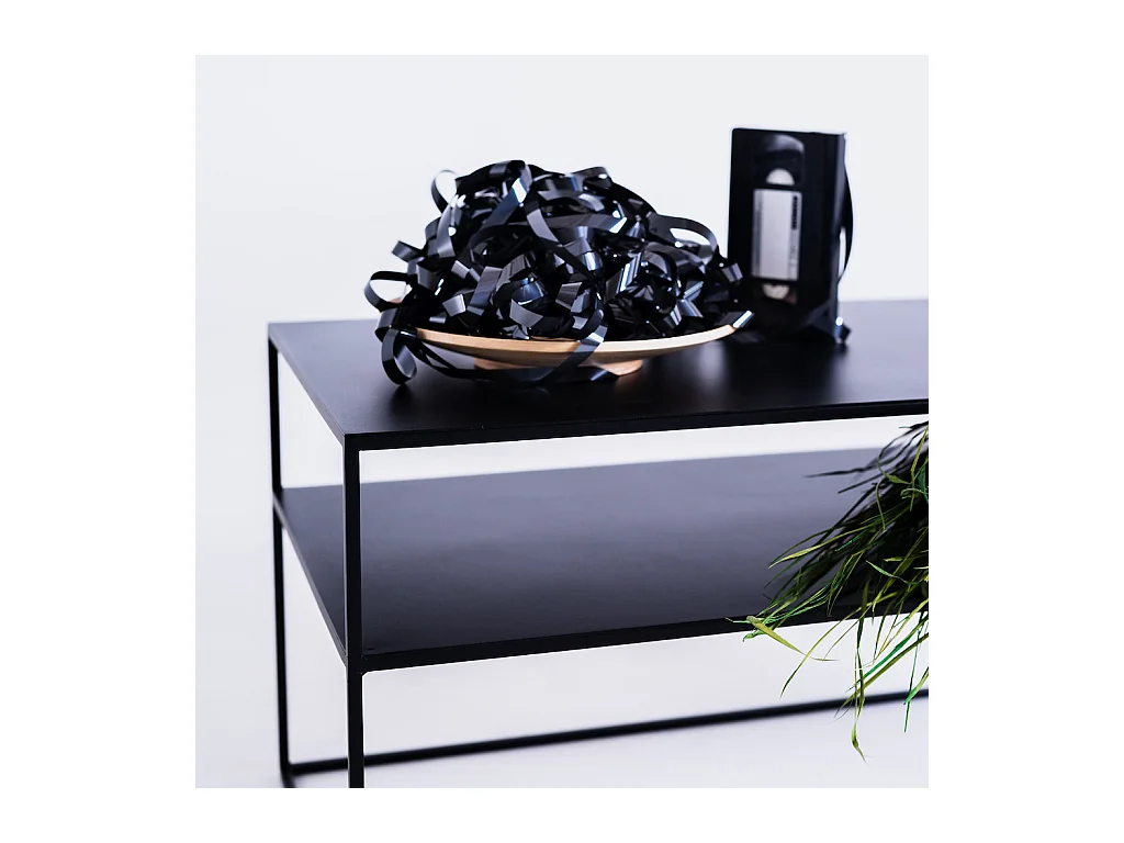 Mesa RTV 100x45x45 cm preta Tensio 2 andares metal