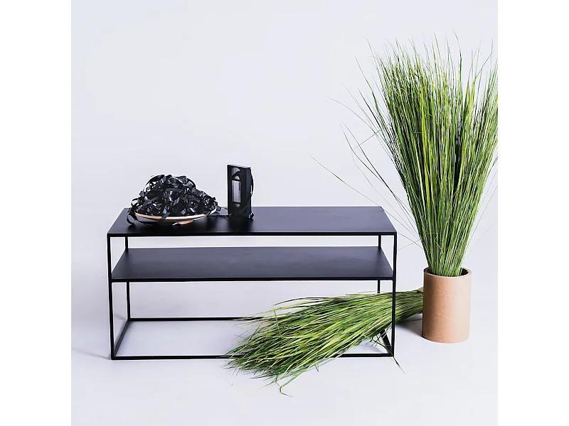 RTV-tafel 100x45x45 cm zwart Tensio 2 verdiepingen metaal