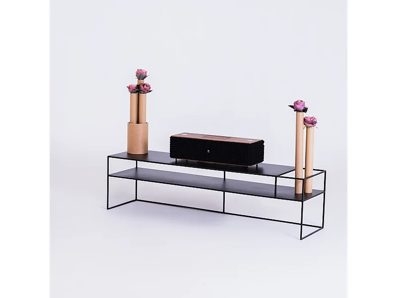 Table RTV 170x45x45 cm noir senso flower métal