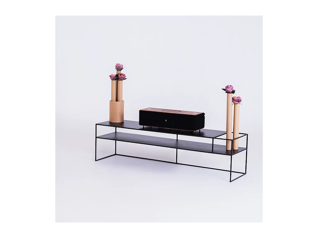 RTV-tafel 170x45x45 cm zwart Senso Flower metaal