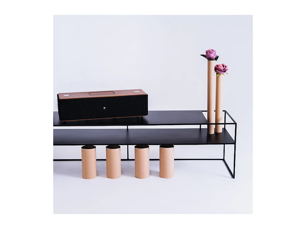 RTV-tafel 170x45x45 cm zwart Senso Flower metaal