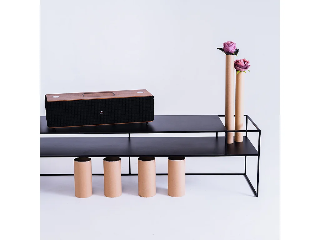 Tavolino RTV 170x45x45 cm nero senso flower metallo