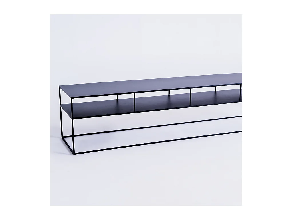 Mesa 200x45x45 cm preta TENSIO 2 metal de chão