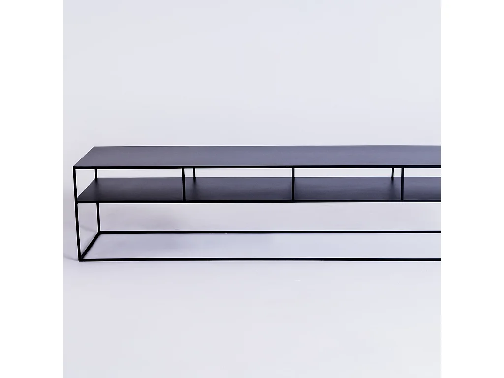 Table 200x45x45 cm noire TENSIO 2 métal au sol