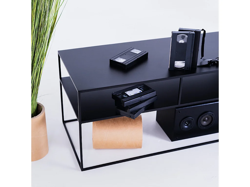 Table 200x45x45 cm noire TENSIO 2 métal au sol