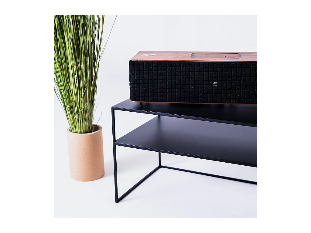 Mesa RTV 120x45x45 cm preta SENSO FLOWER METAL