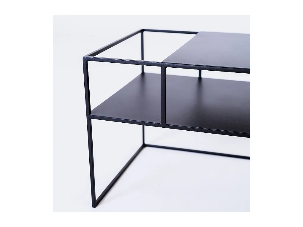 Table 170x45x45 cm noire senso fleur métal