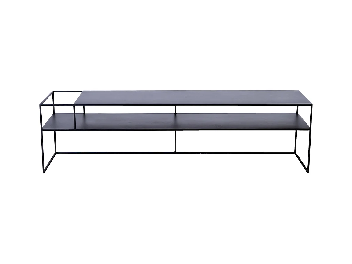 Mesa 170x45x45 cm preta senso flower em metal