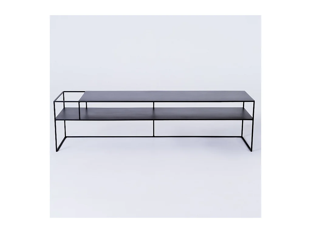 Mesa 170x45x45 cm preta senso flower em metal