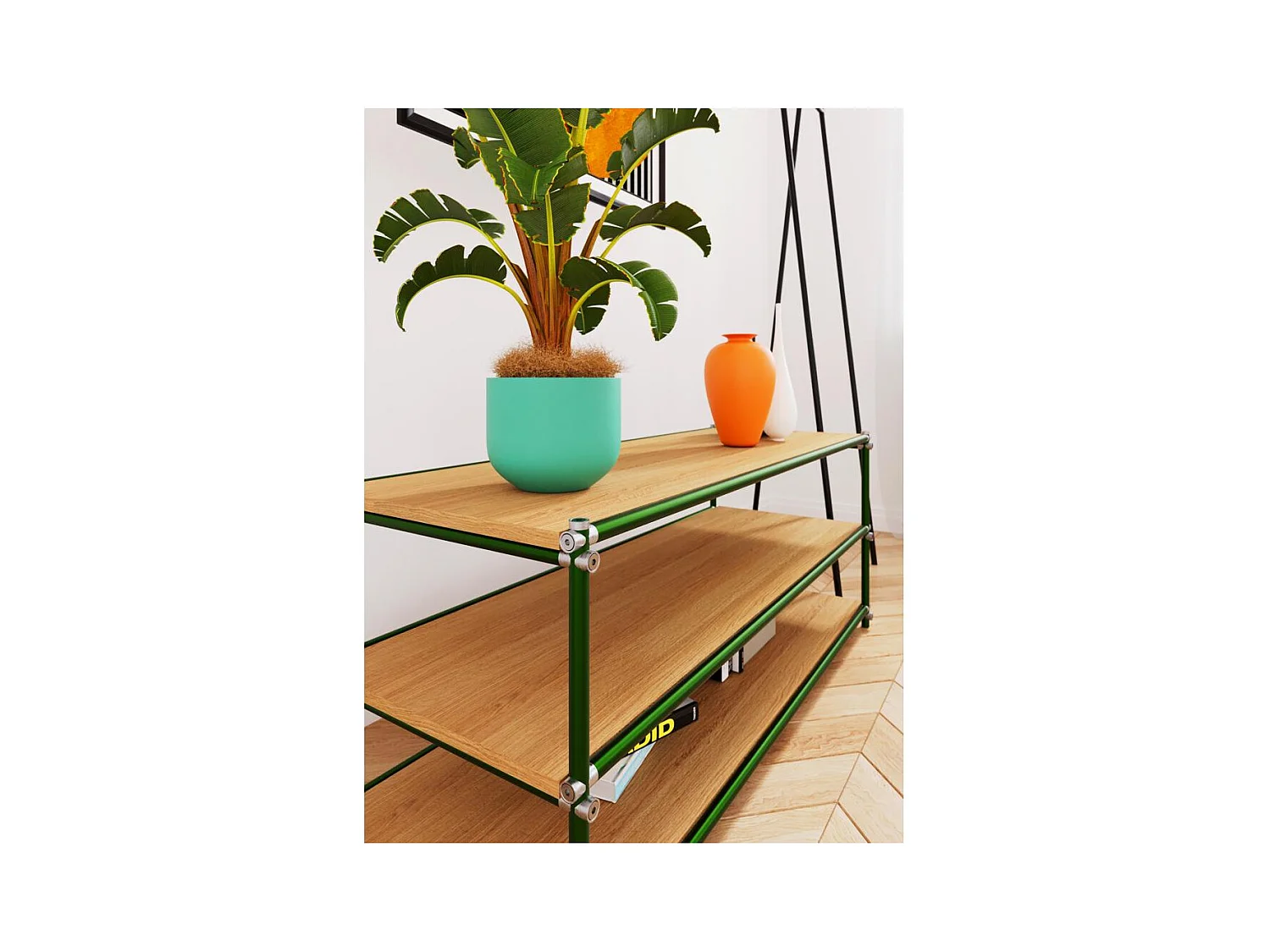 Consoletafel 50x130x53 cm groen Skardu H3 Flex