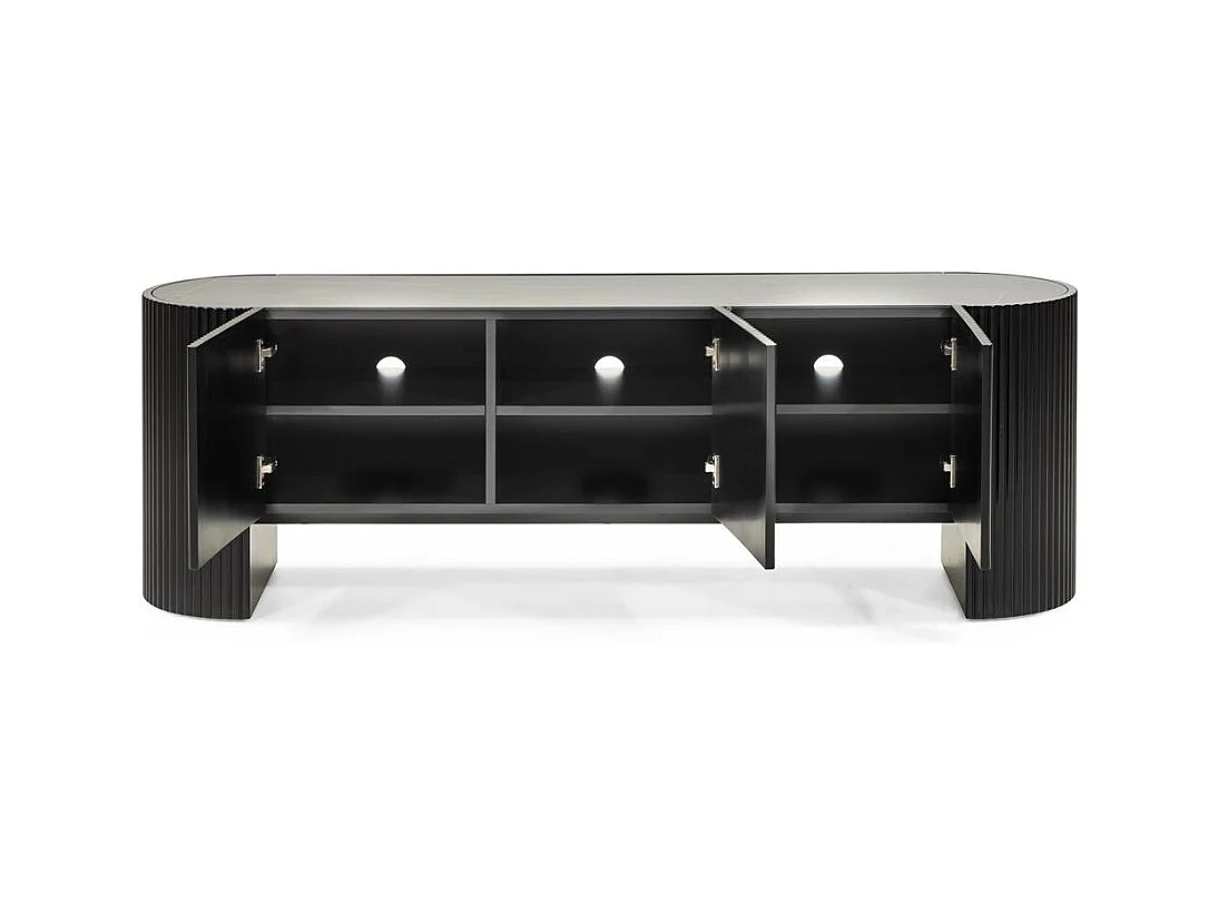 TV-Schrank 60x180x45 cm schwarz noir