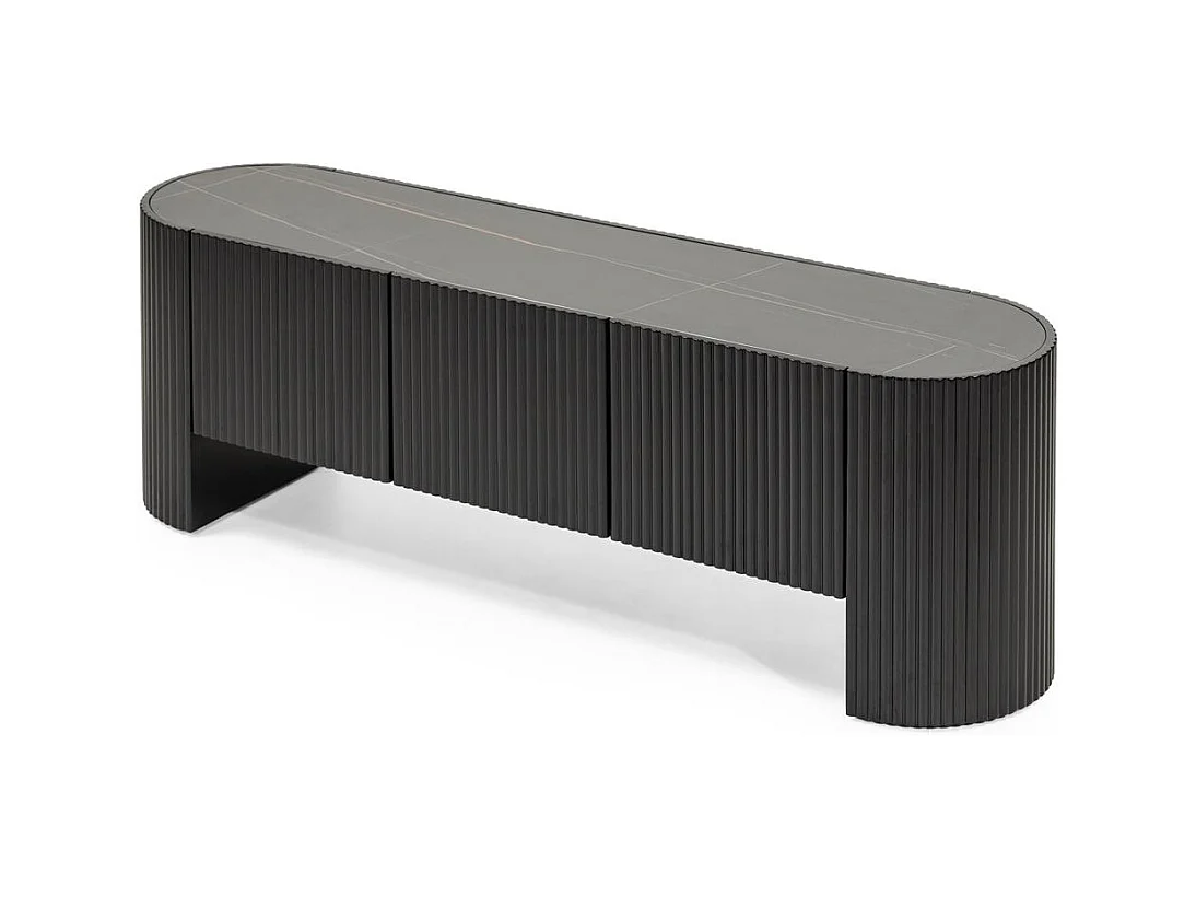 TV-Schrank 60x180x45 cm schwarz noir