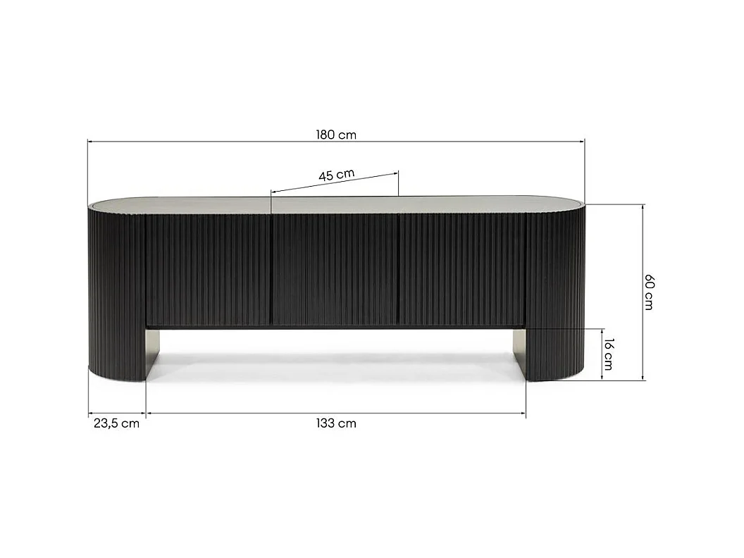 TV-Schrank 60x180x45 cm schwarz noir