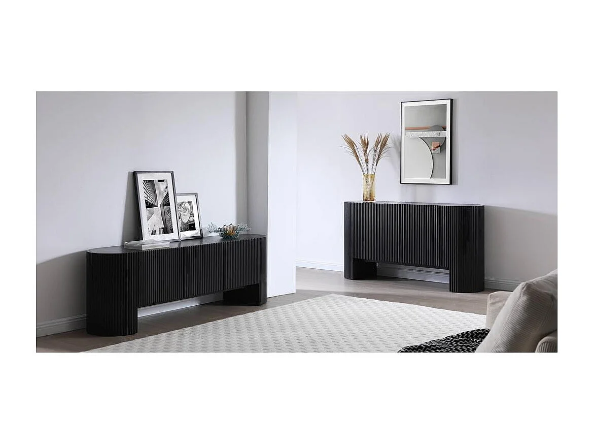 Meuble TV 60x180x45 cm noir noir