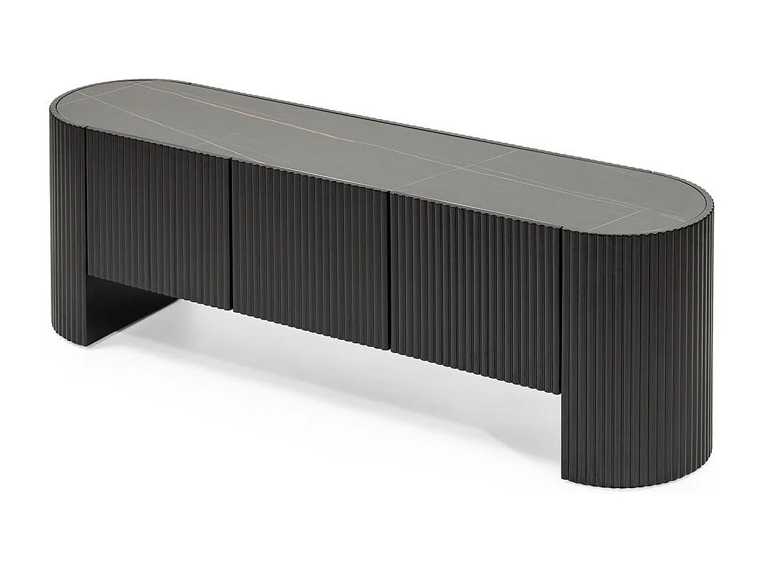 Meuble TV 60x180x45 cm noir noir