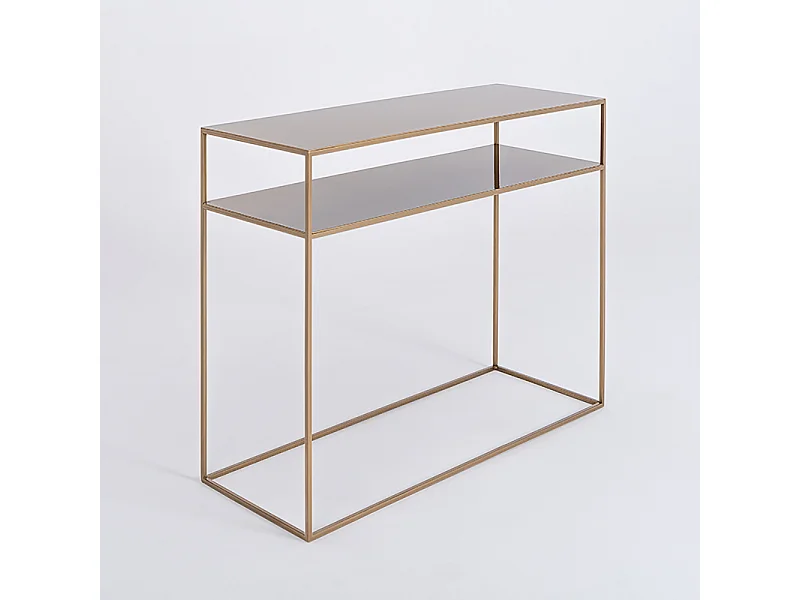 Konsole 35x100x75 cm Gold Tensio 2 Etagen Metall