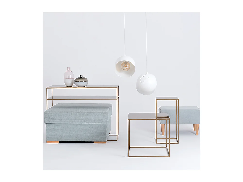 Console 35x100x75 cm or tensio 2 étages métal