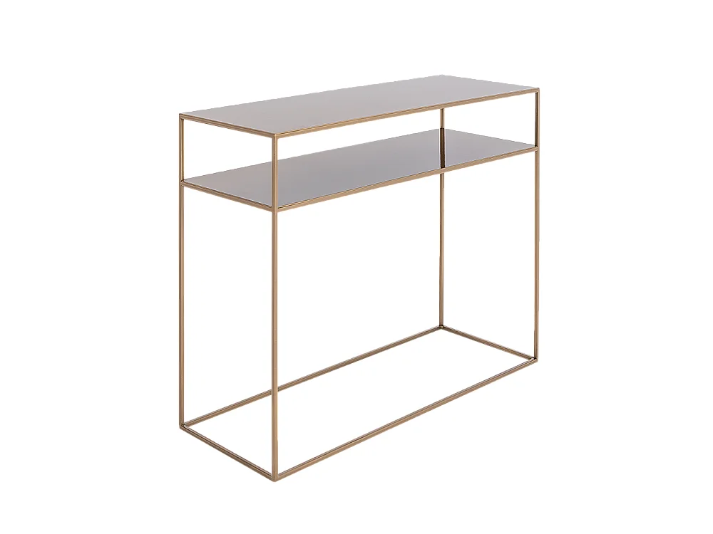 Consoletafel 35x100x75 cm goud Tensio 2 verdiepingen metaal