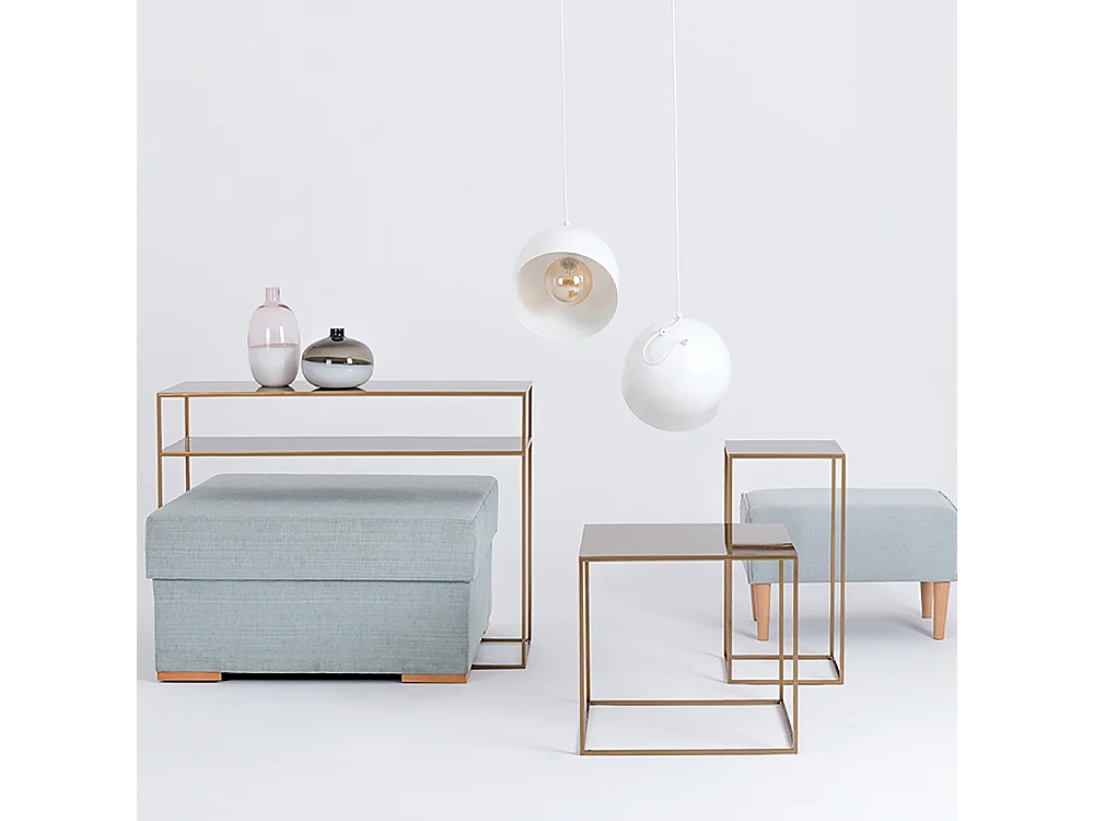 Consoletafel 35x100x75 cm goud Tensio 2 verdiepingen metaal