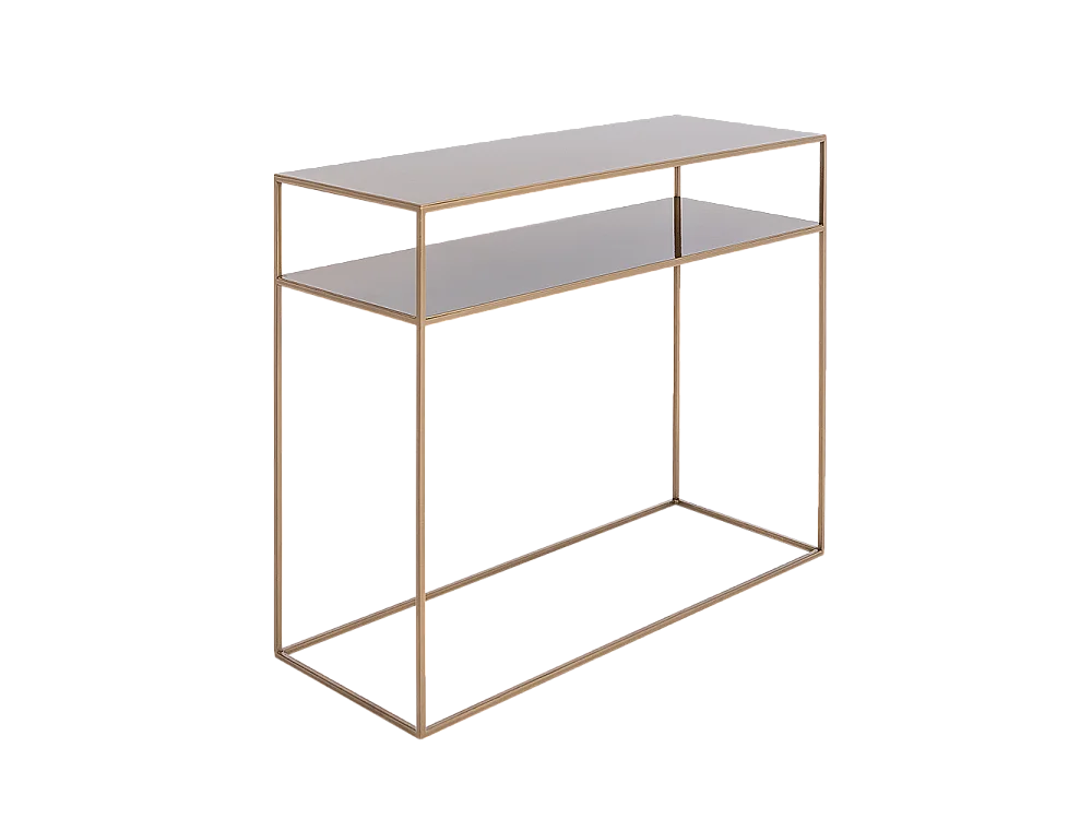 Consoletafel 35x100x75 cm goud Tensio 2 verdiepingen metaal