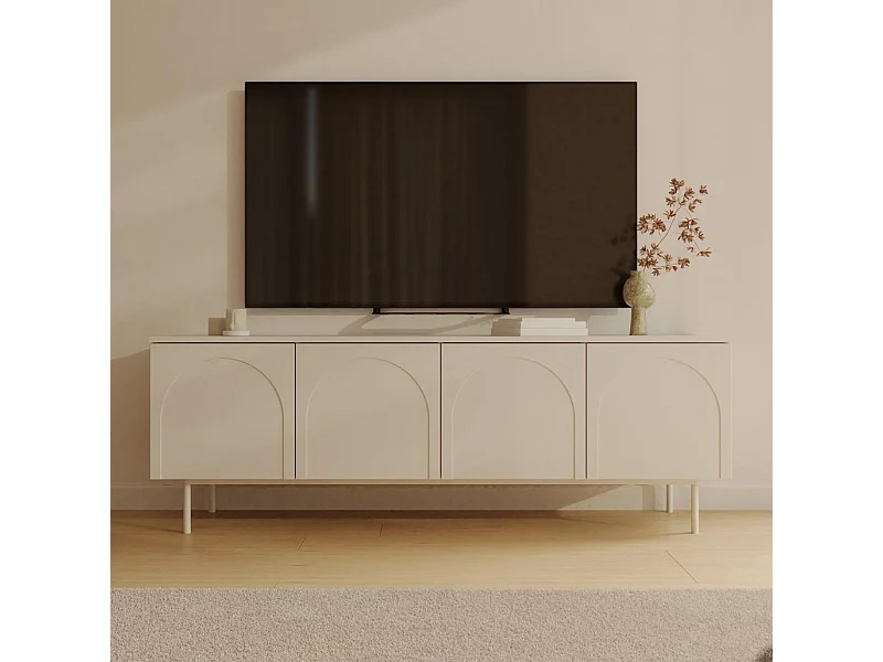 TV-Schrank 161x40x55,5 cm weiß Asthetic