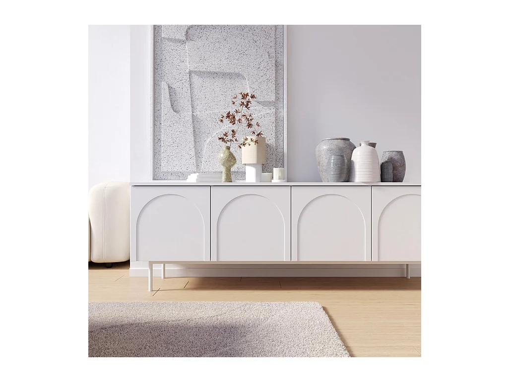 TV-Schrank 161x40x55,5 cm weiß Asthetic