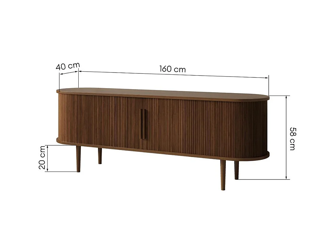 TV-Schrank 58x160x40 cm Walnuss Ora