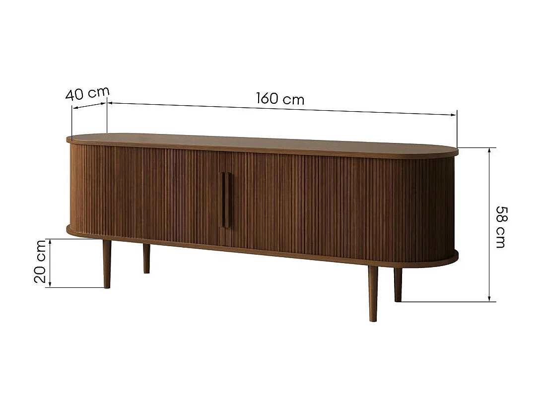 Mobile TV 58x160x40 cm noce ora