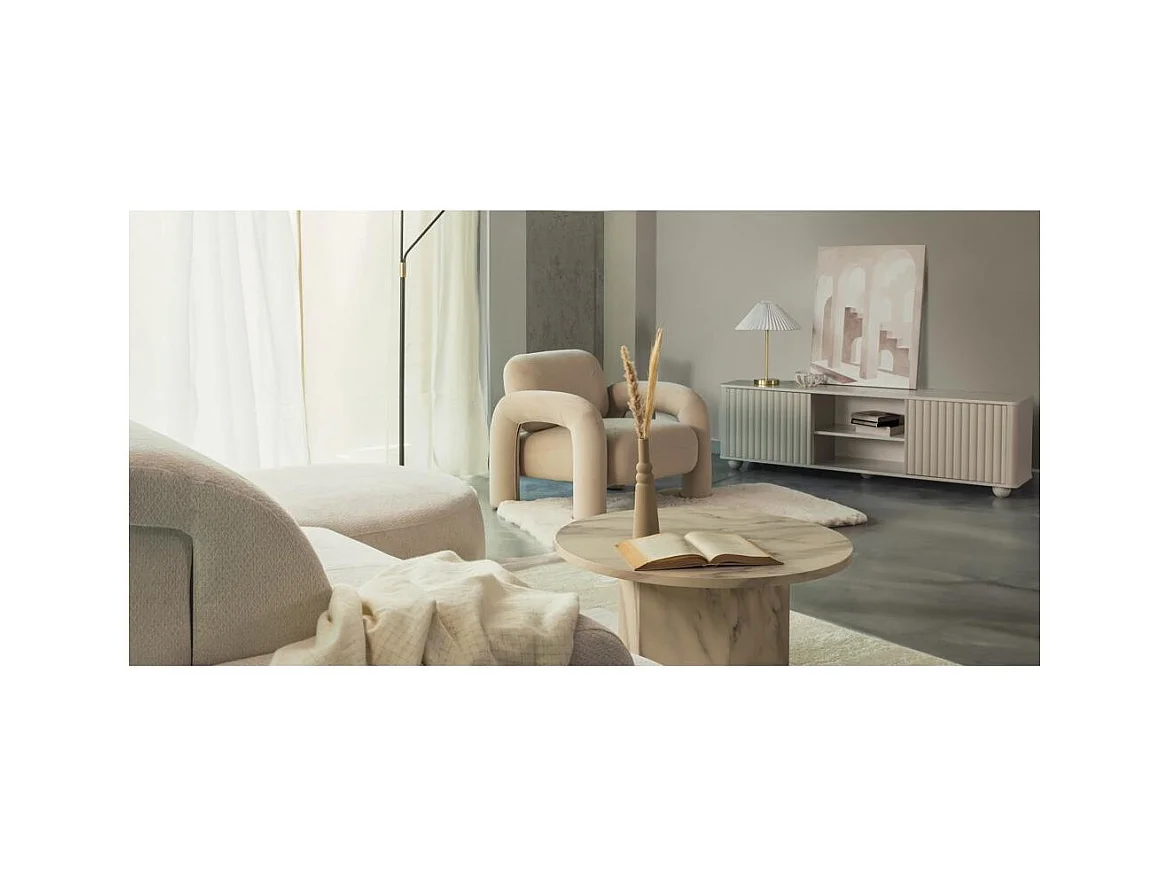 Meuble TV 49x160x38 cm beige Rayon