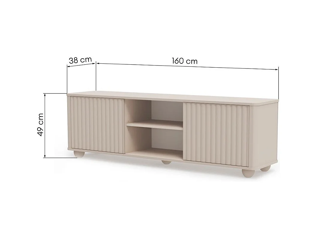 Meuble TV 49x160x38 cm beige Rayon