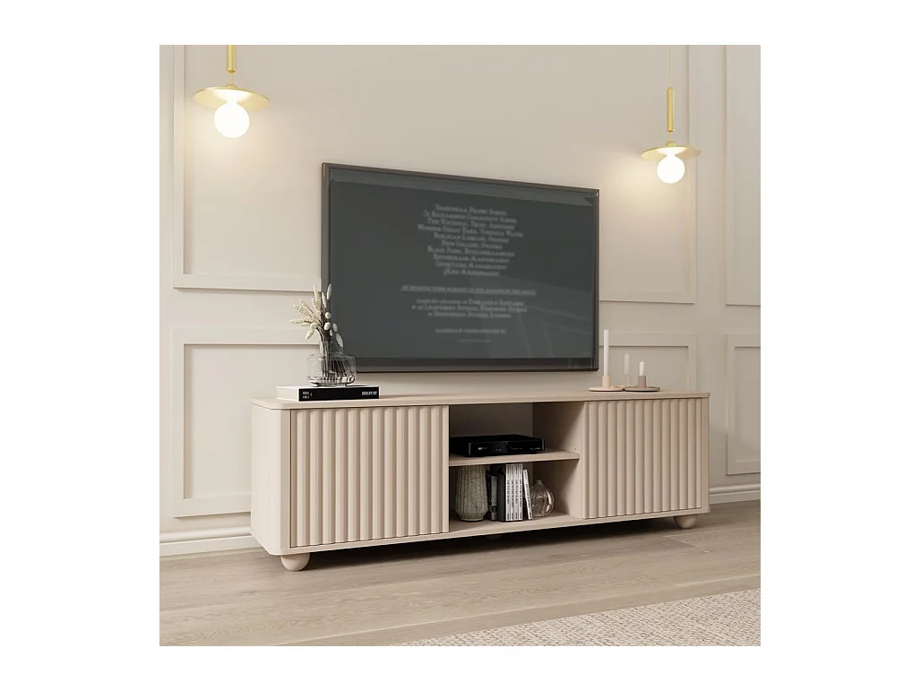 Meuble TV 49x160x38 cm beige Rayon