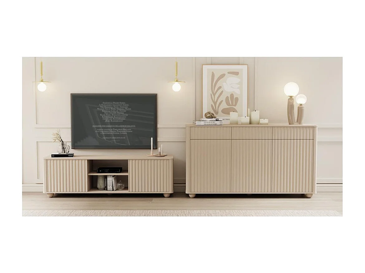 Mobile TV 49x160x38 cm beige Rayon