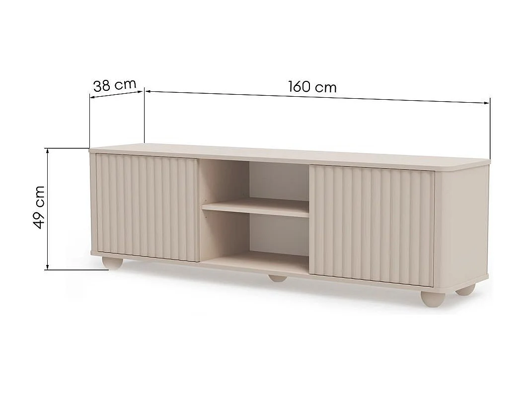 Mobile TV 49x160x38 cm beige Rayon