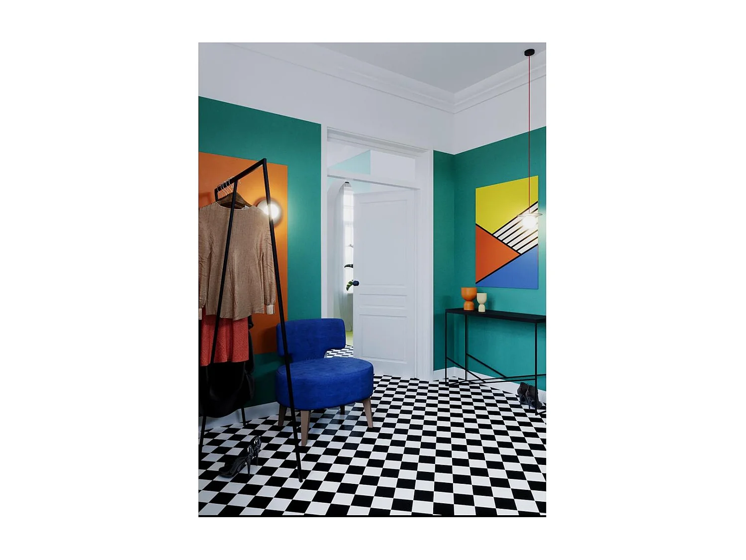 Consoletafel 100x30x75 cm zwart fancy basic