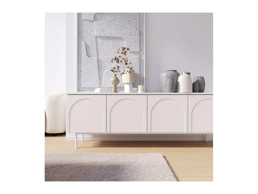 Meuble TV 161x40x55,5 cm esthétique cachemire